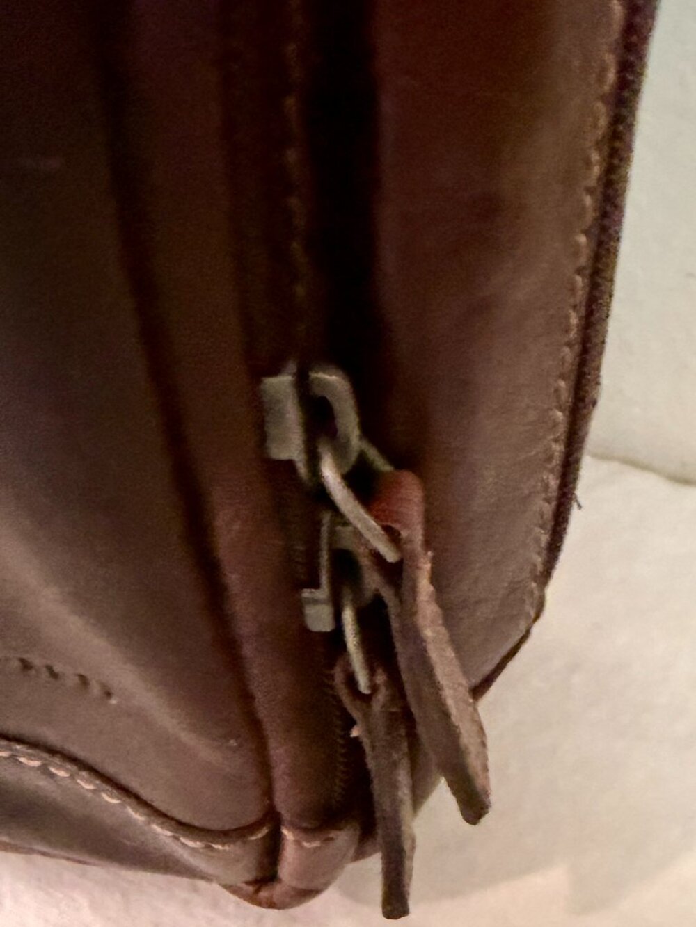 Jack Georges Leather Crossbody Backpack Brown Zip Closure Adjustable Strap Boho - Picture 8 of 16